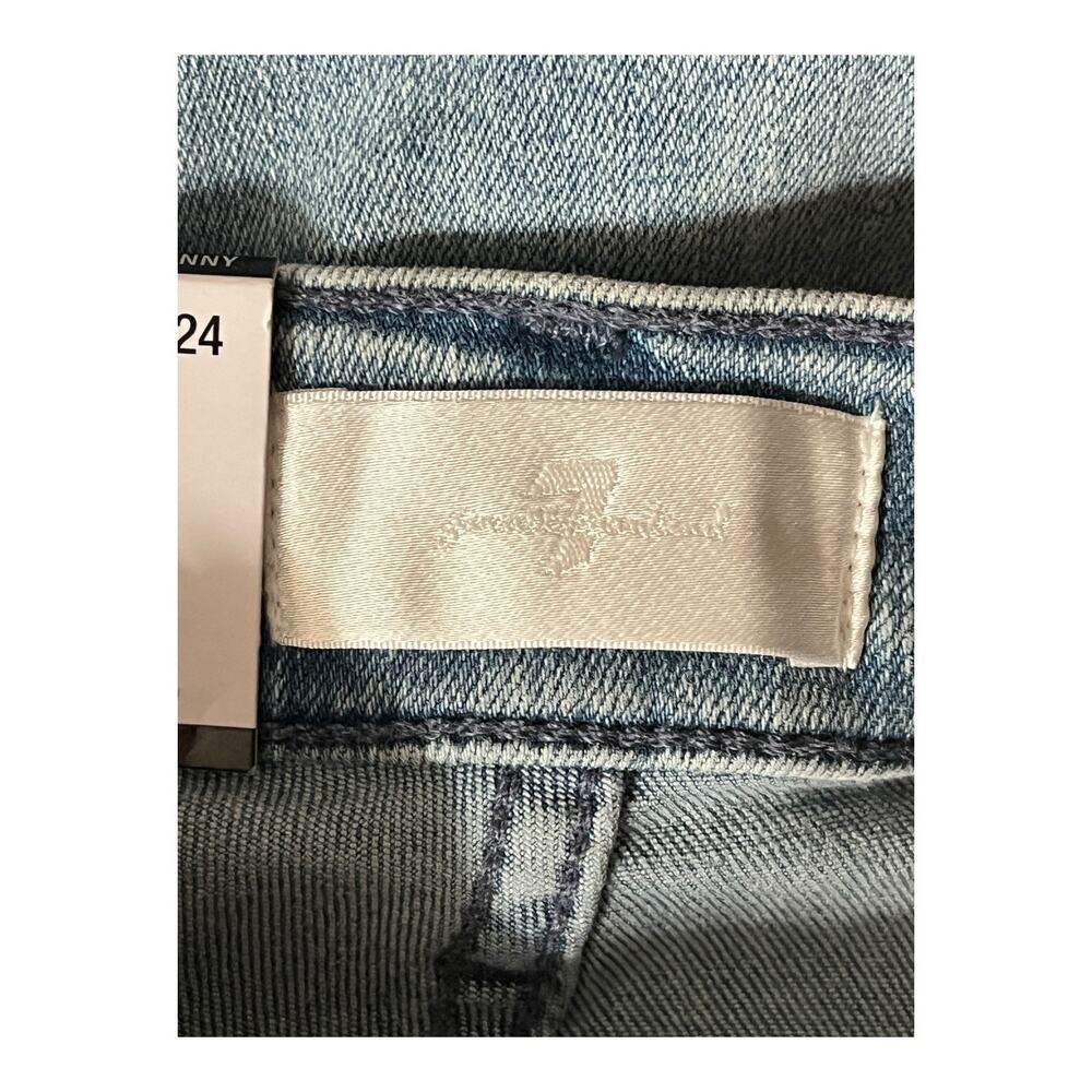7 For All Mankind jeans high waist ankle super skinny blue size 24 - Picture 4 of 6